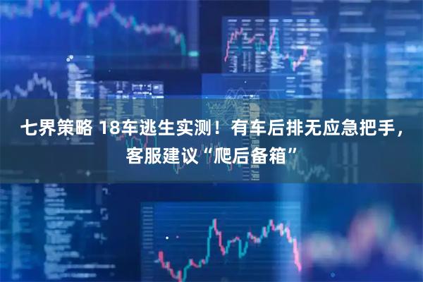 七界策略 18车逃生实测！有车后排无应急把手，客服建议“爬后备箱”