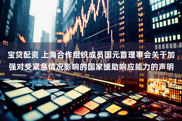 宝贷配资 上海合作组织成员国元首理事会关于加强对受紧急情况影响的国家援助响应能力的声明